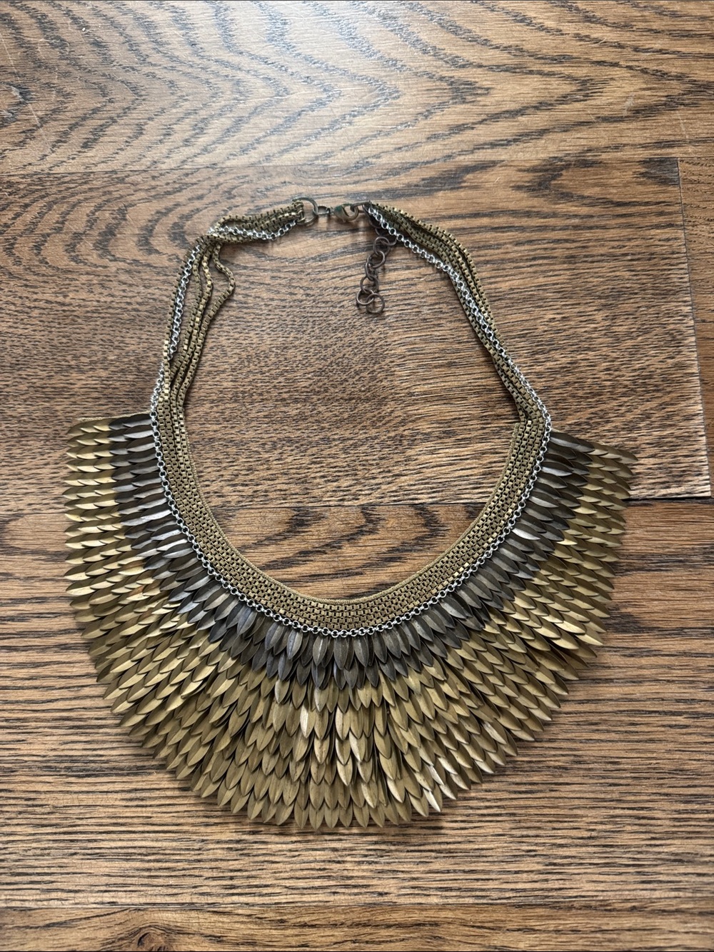 Stella & Dot Gold Pegasus Layered Fringe Bib Necklace